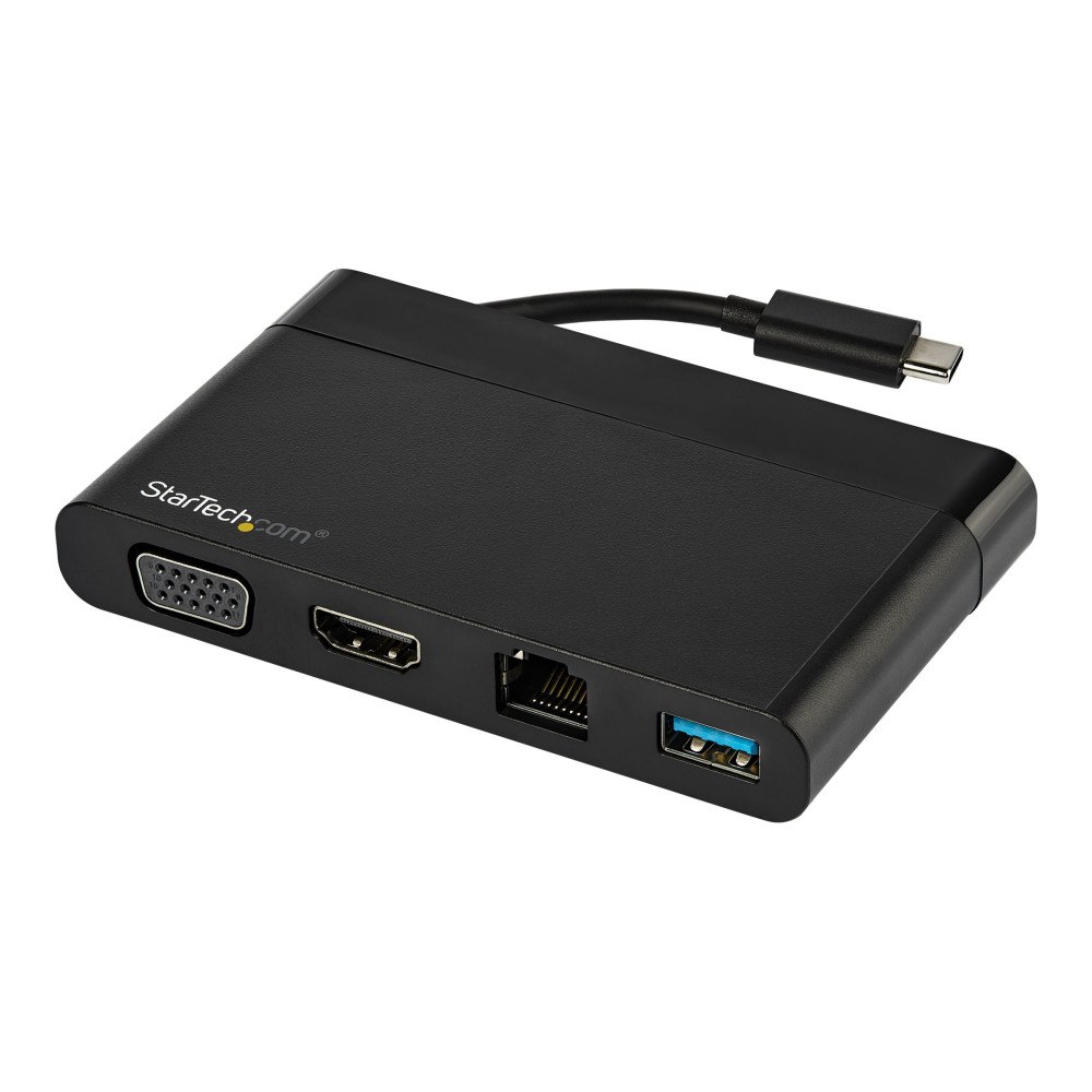 StarTech.com StarTech.com USB C Multiport Adapter with HDMI, VGA, Gigabit Ethernet & USB 3.0, USB C to 4K HDMI or 1080p VGA Display M...