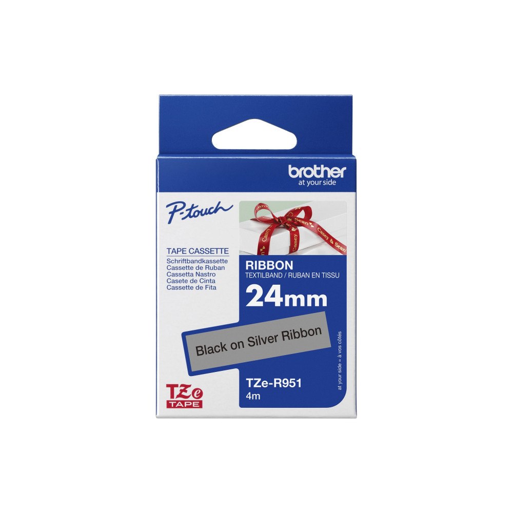 Brother Brother TZe-R951 - bandtejp - satin - 1 kassett(er) - Rulle (2,4 cm x 4 m)