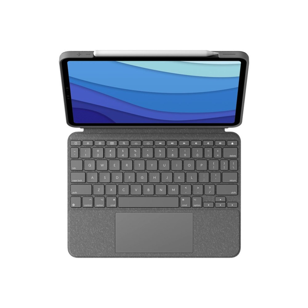 Logitech Logitech Combo Touch - tangentbord och foliefodral - med pekdyna - QWERTZ - tysk - oxford-grå Inmatningsenhet