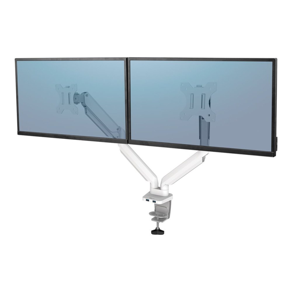 FELLOWES Fellowes Platinum Series monteringssats - justerbara dubbla armar - för 2 monitorer - vit