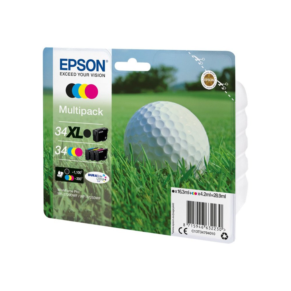 EPSON Epson 34XL - 4-pack - XL - svart, gul, cyan, magenta - original - bläckpatron