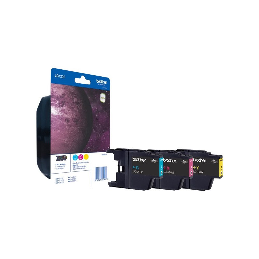 Brother Brother LC1220RBWBP - gul, cyan, magenta - original - bläckpatron