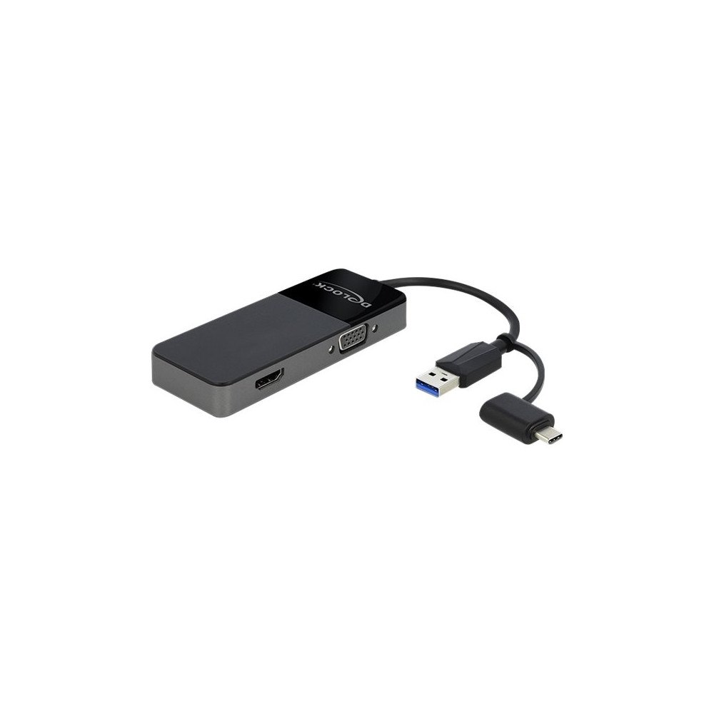 DeLOCK Delock Adapter USB 3.0 to 4K HDMI + VGA - adapterkabel - HDMI / VGA / USB - 12 cm