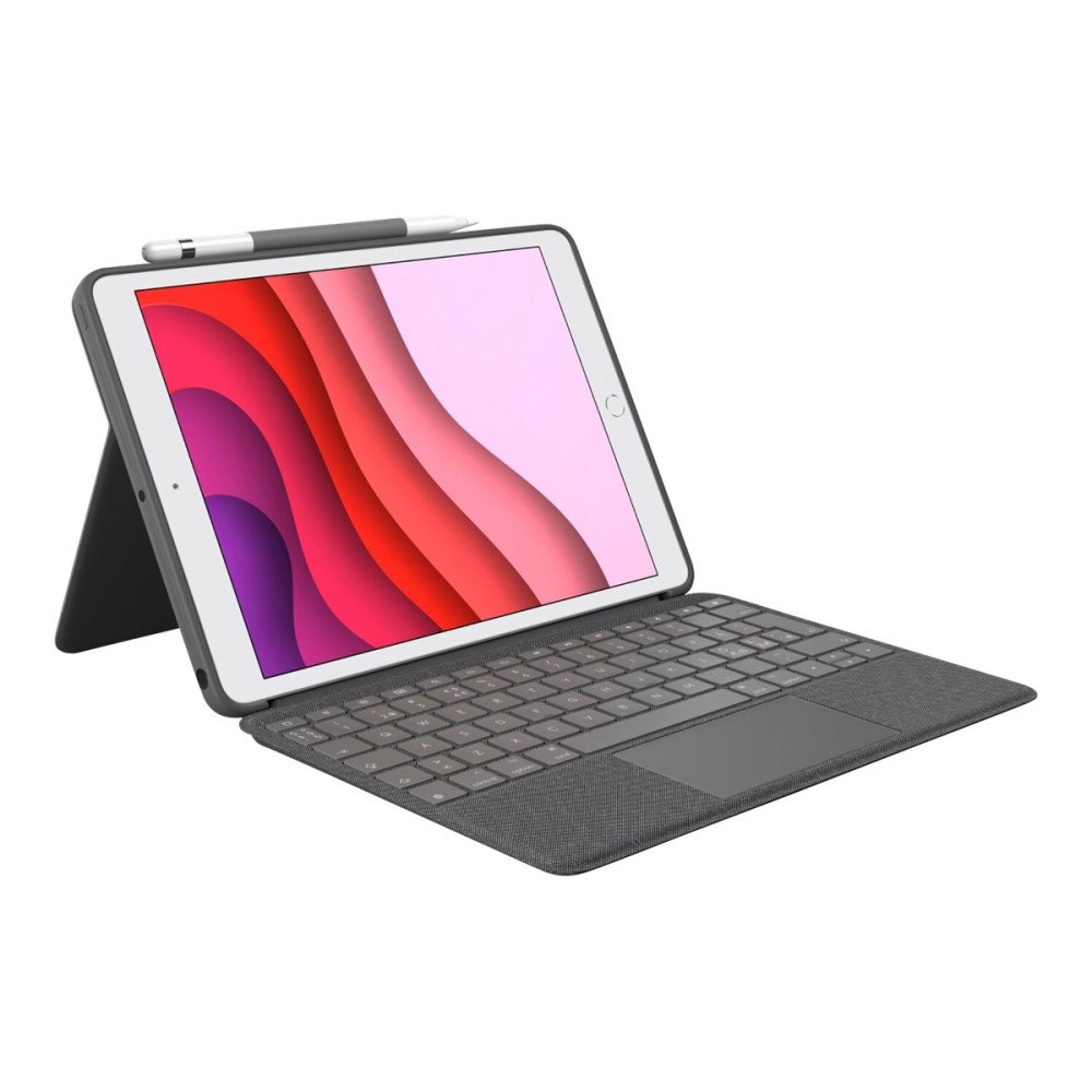 Logitech Logitech Combo Touch - tangentbord och foliefodral - med pekdyna - QWERTY - nordiskt (danska/finska/norska/svenska) - ox...