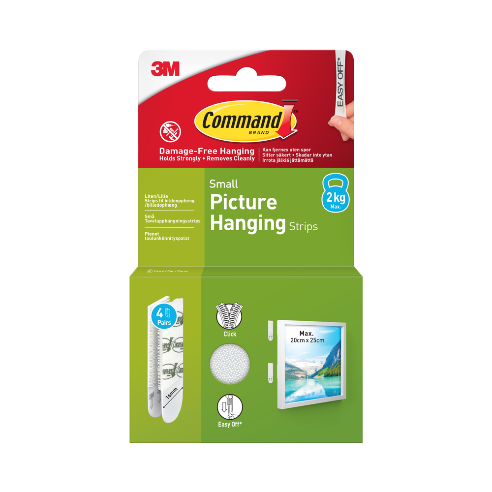 3M 3M Command Strips White Small 4 Sets