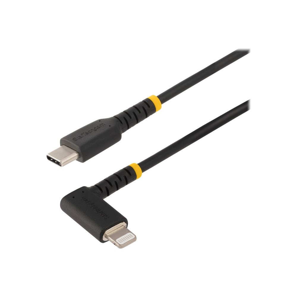 StarTech.com Startech 3ft (1m) Durable USB-C to Lightning Cable - Right-Angled Heavy Duty Aramid Fiber USB Type-C to Lightning Chargi...