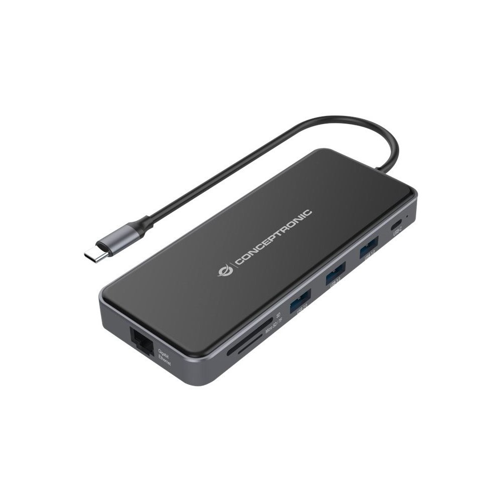 Conceptronic Conceptronic DONN15G - dockningsstation - USB-C 3.2 Gen 1 - VGA, 2 x HDMI - 1GbE
