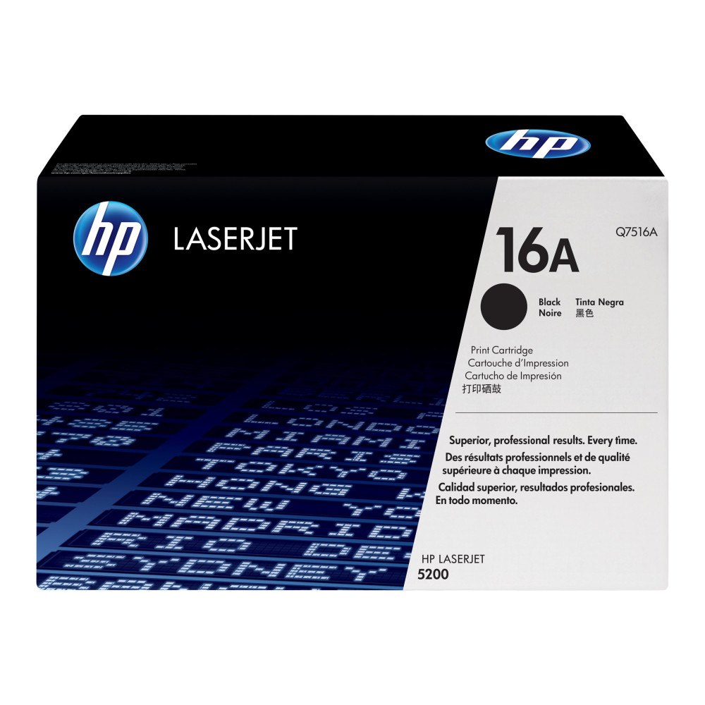 Hewlett-Packard HP 16A - svart - original - LaserJet - tonerkassett (Q7516A)