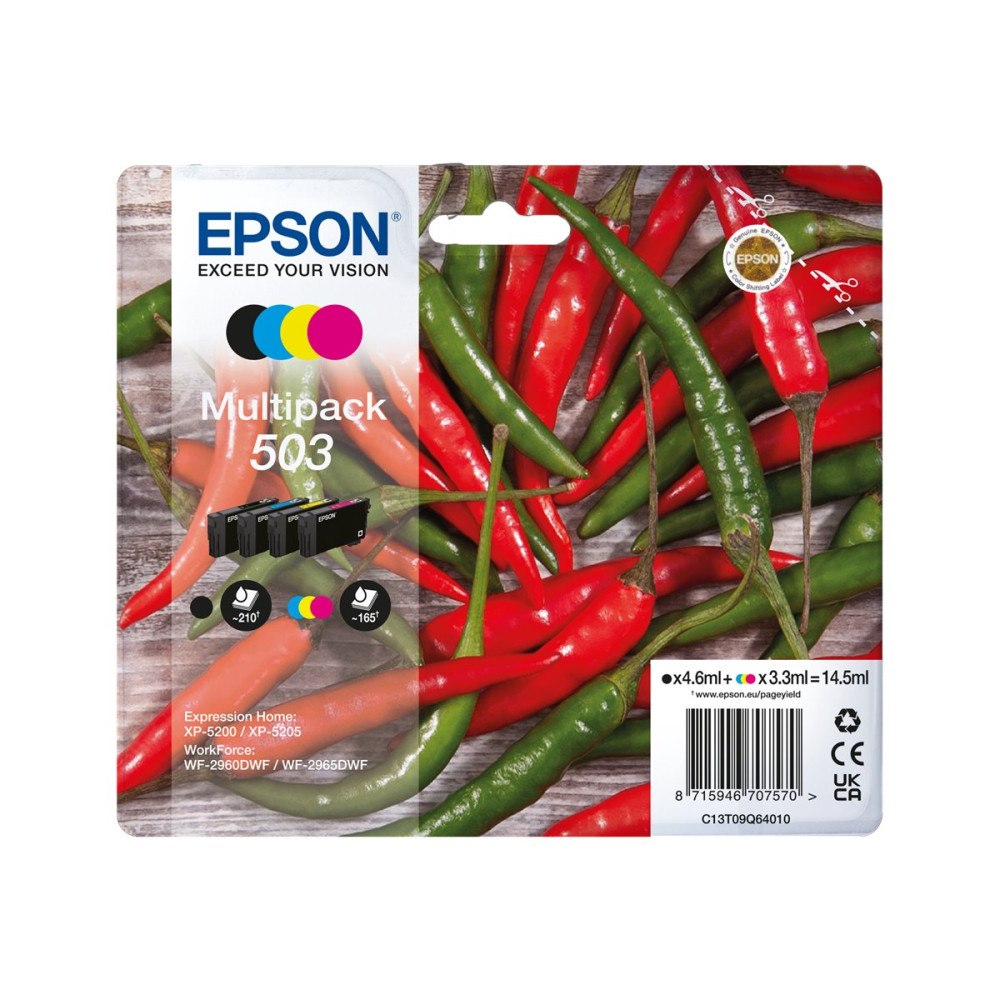 EPSON Epson 503 Multipack - 4-pack - svart, gul, cyan, magenta - original - bläckpatron