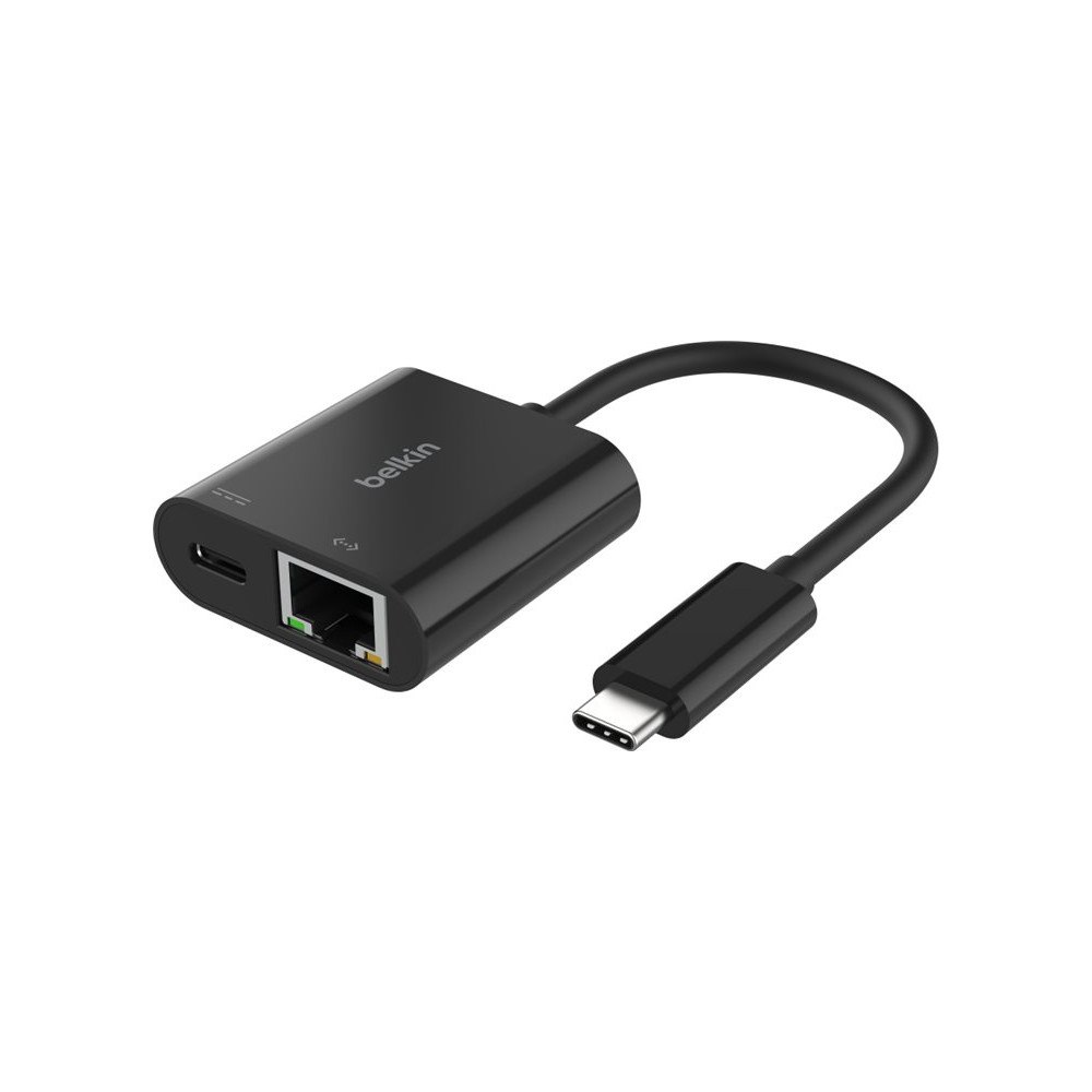 Belkin International Belkin - nätverksadapter - USB-C - Gigabit Ethernet x 1 + USB-C (endast ström) x 1