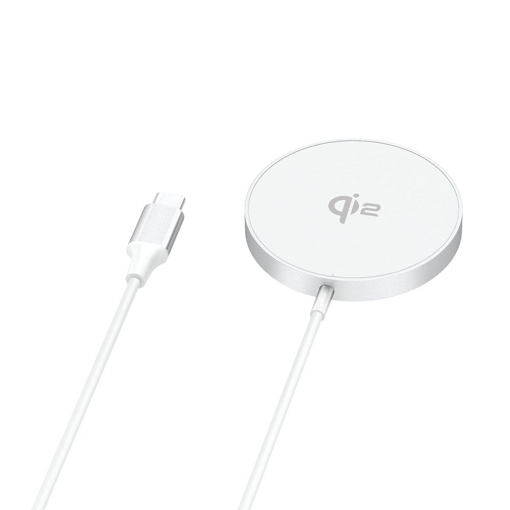 GEAR Wireless Qi2 Charger Fast Charging 15W Silver/Aluminum