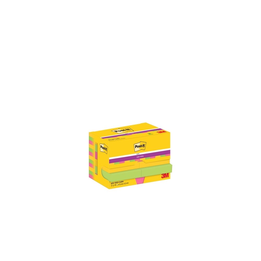 Post-it Post-it® Super Sticky Notes Carnival Collection, 12 blokke,...