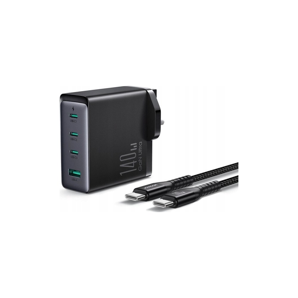 Joyroom GaN UK Joyroom-laddare JR-TCG05UK 140W 3x USB-C USB-A + USB-...