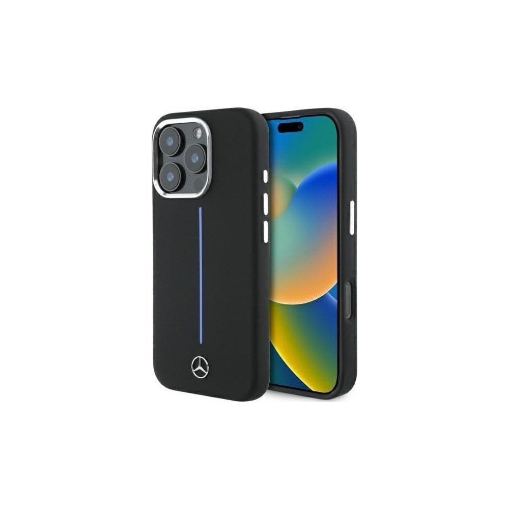 Mercedes Mercedes Silikon mobilskal blå Stripe MagSafe Apple iPhone 1...