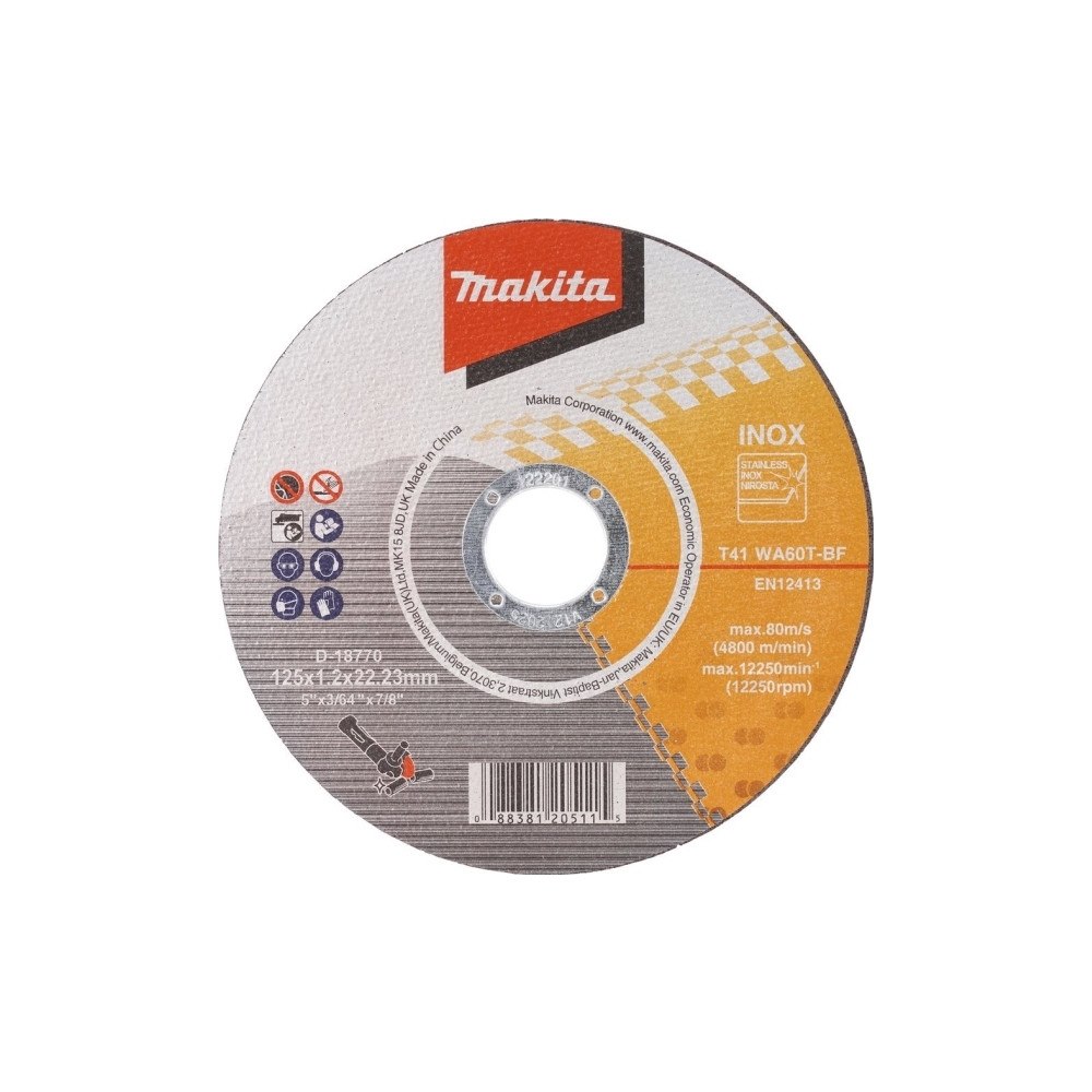 Makita Makita D-18770-10 Skärhjul 125 X 1,2 WA60T-BF RST/Metal (10...