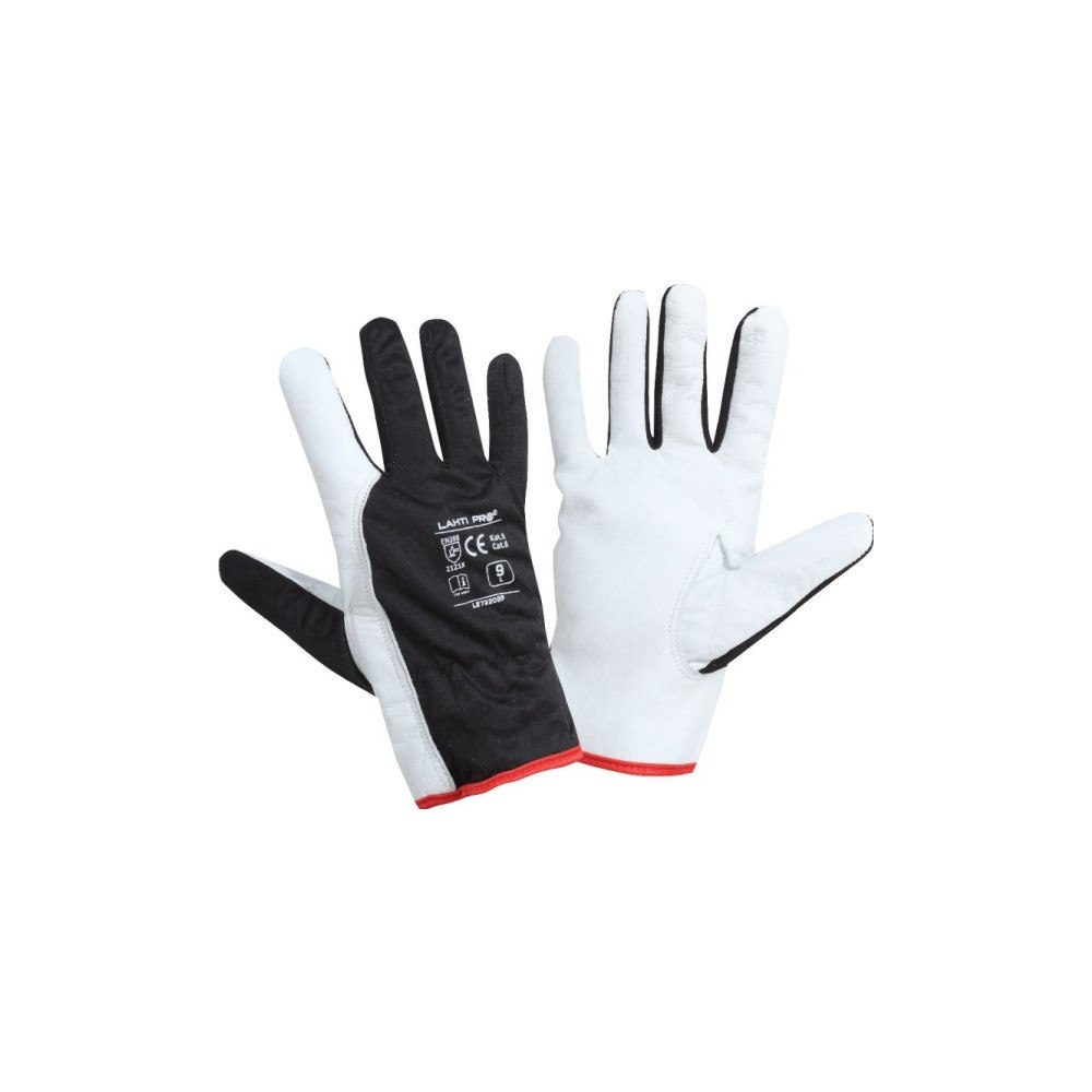 LAHTIPRO Lahti Pro arbetshandskar i getskinnsläder sort 9" 12 par (L2...