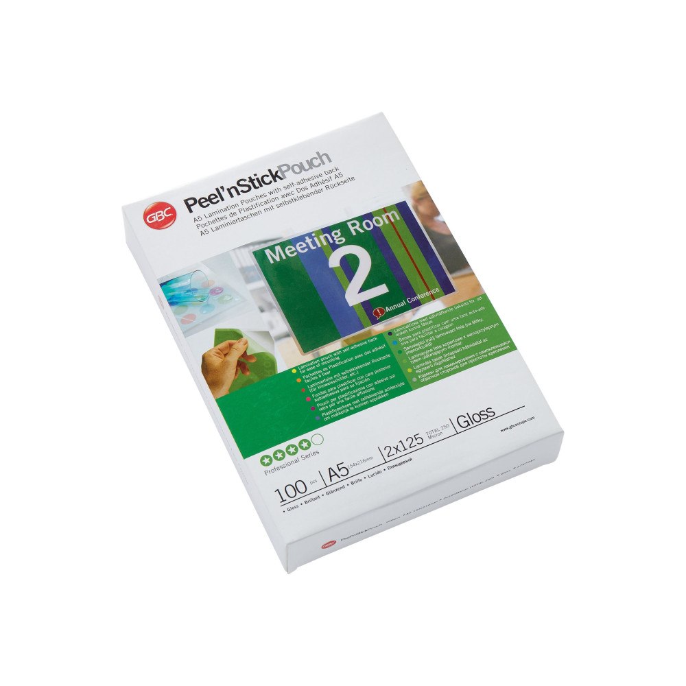 GBC GBC Peel'n Stick - 100-pack - glättat - 154 x 216 mm - lamineringsfickor med självhäftande baksida