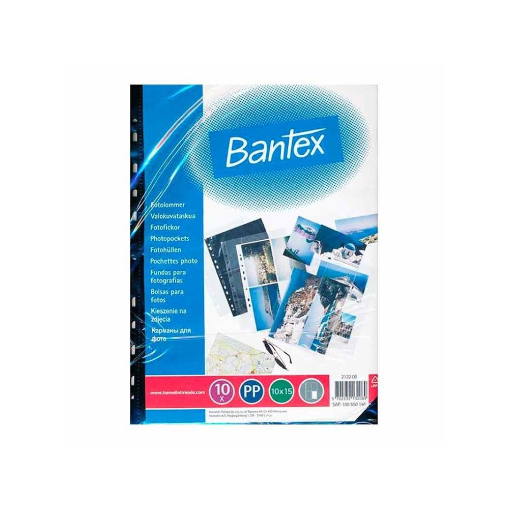 BANTEX Fotofickor Bantex 10x15 cm svart/klar