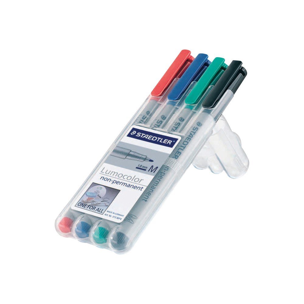 STAEDTLER STAEDTLER Lumocolor 311 - markering - svart, röd, blå, grön (paket om 4)