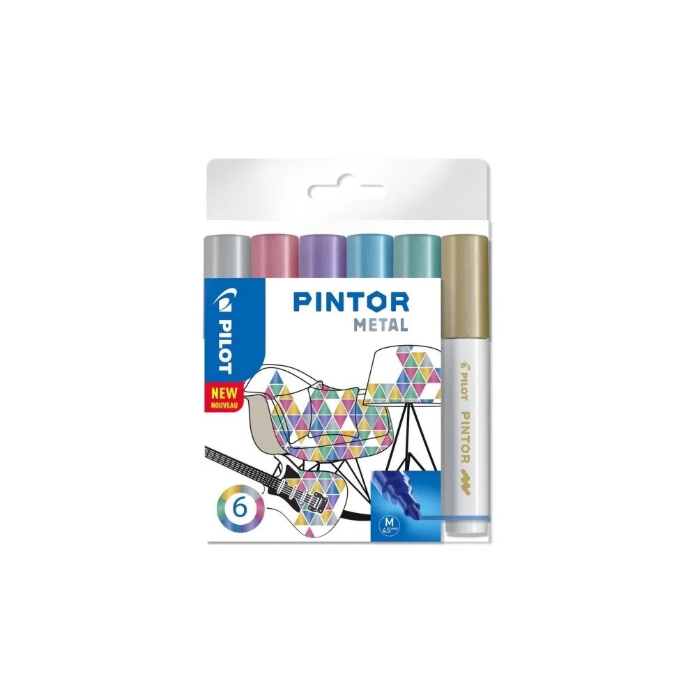 Pilot Pen Marker Pilot Pintor Metal Mix Medium 1,4 mm med 6 stk. ass....