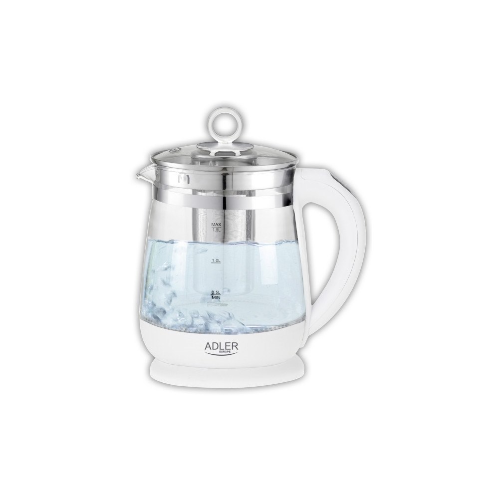 ADLER Adler AD 1299, 1,5 l, 1850 W, Vit, Glas, Justerbar termostat...