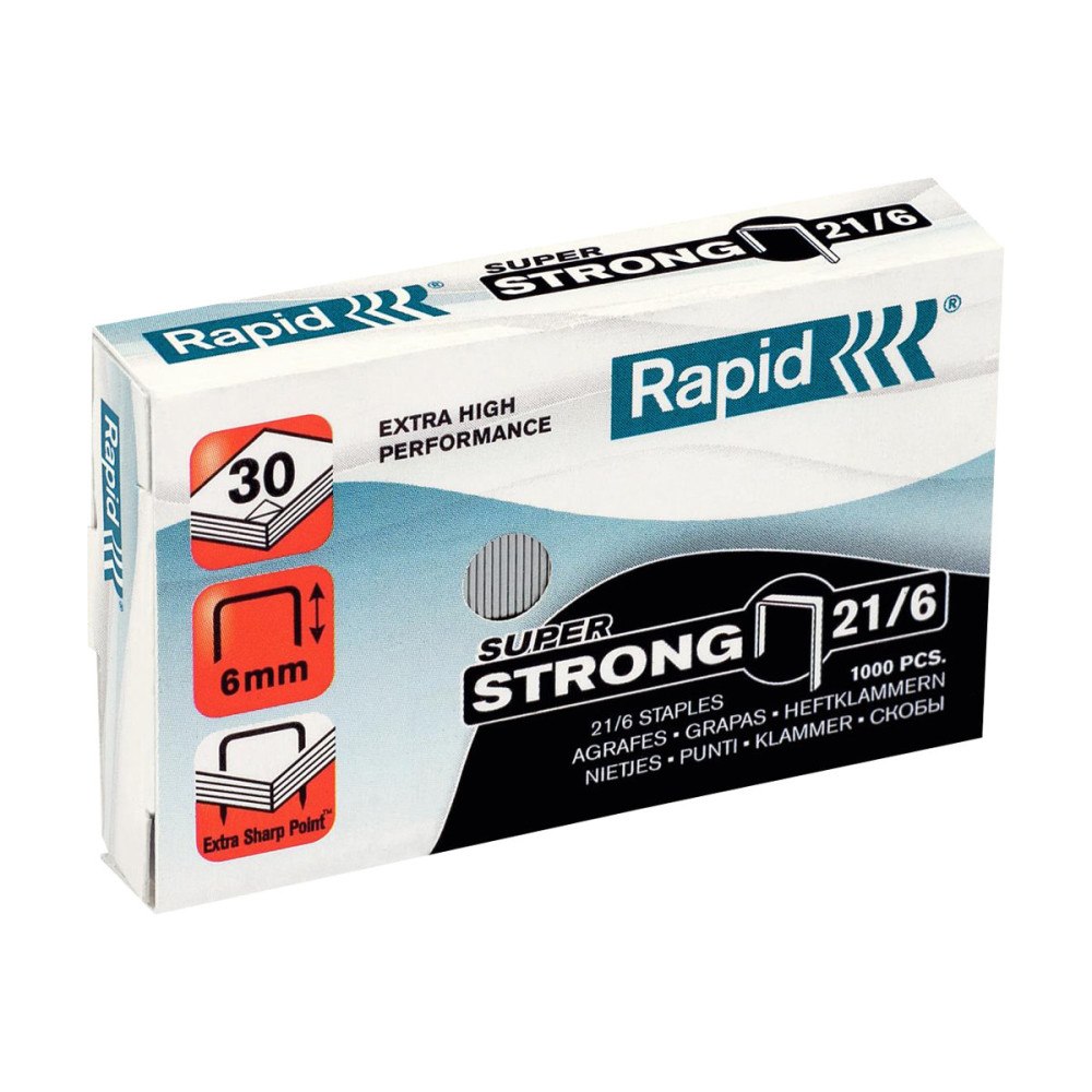 RAPID Rapid Super Strong - klamrar - 21/6 - 6 mm - paket med 1000