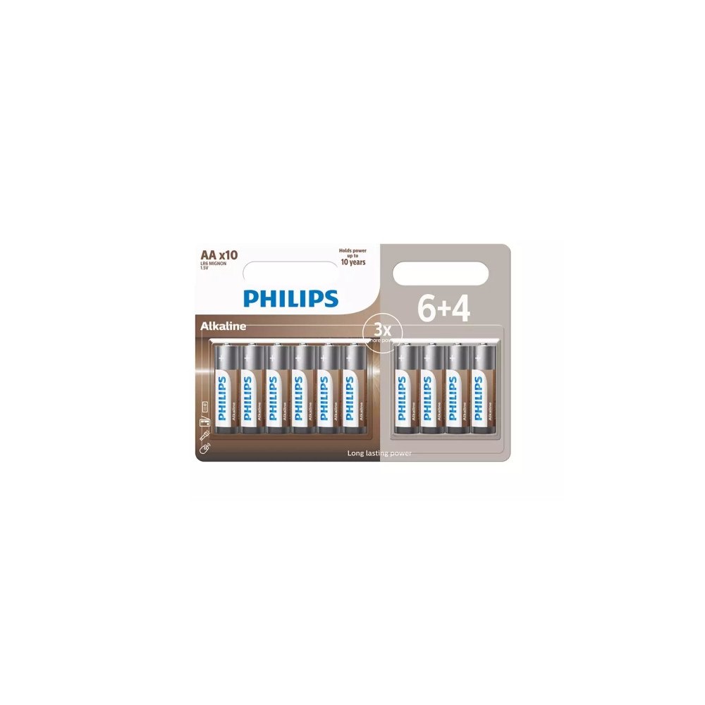 Philips Philips LR6A10BP/10, Engångsbatteri, AA, Alkalisk, 1,5 V, 10...