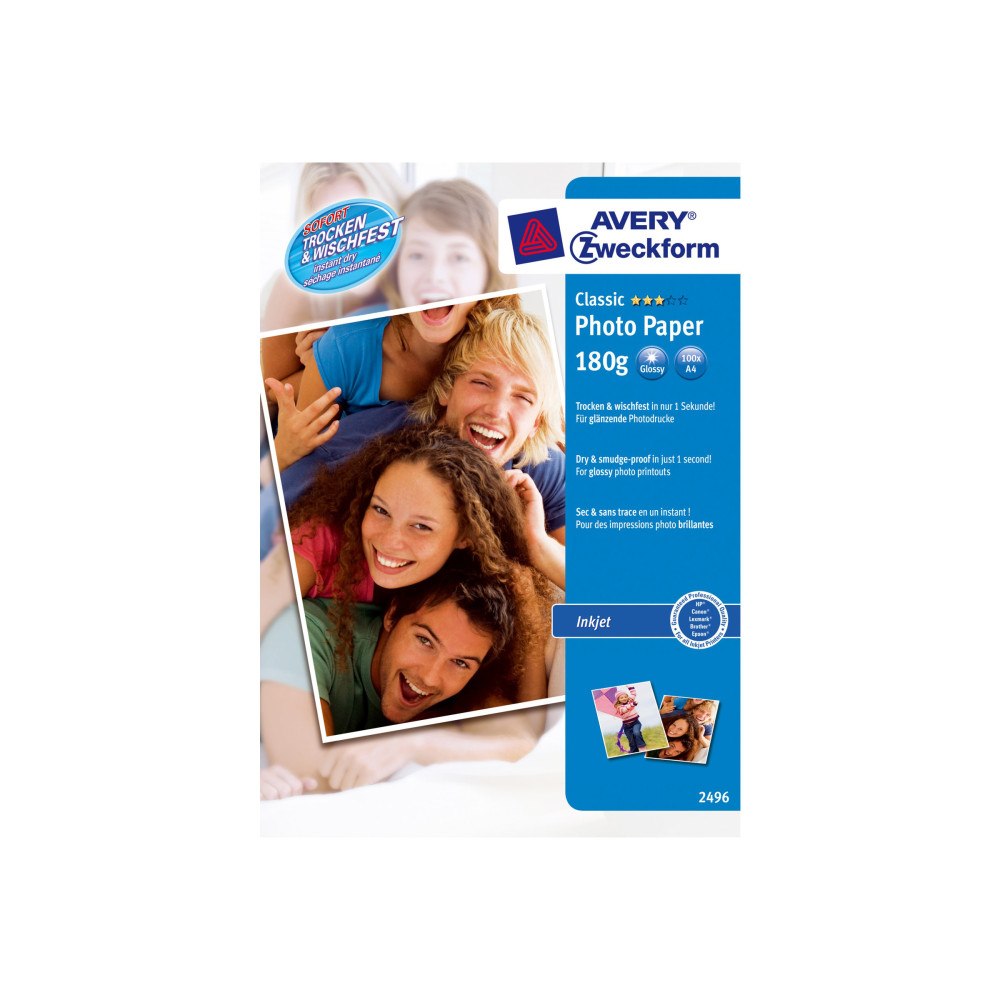 AVERY Avery Zweckform Everyday - fotopapper - halvblank - 100 ark - A4 - 180 g/m²