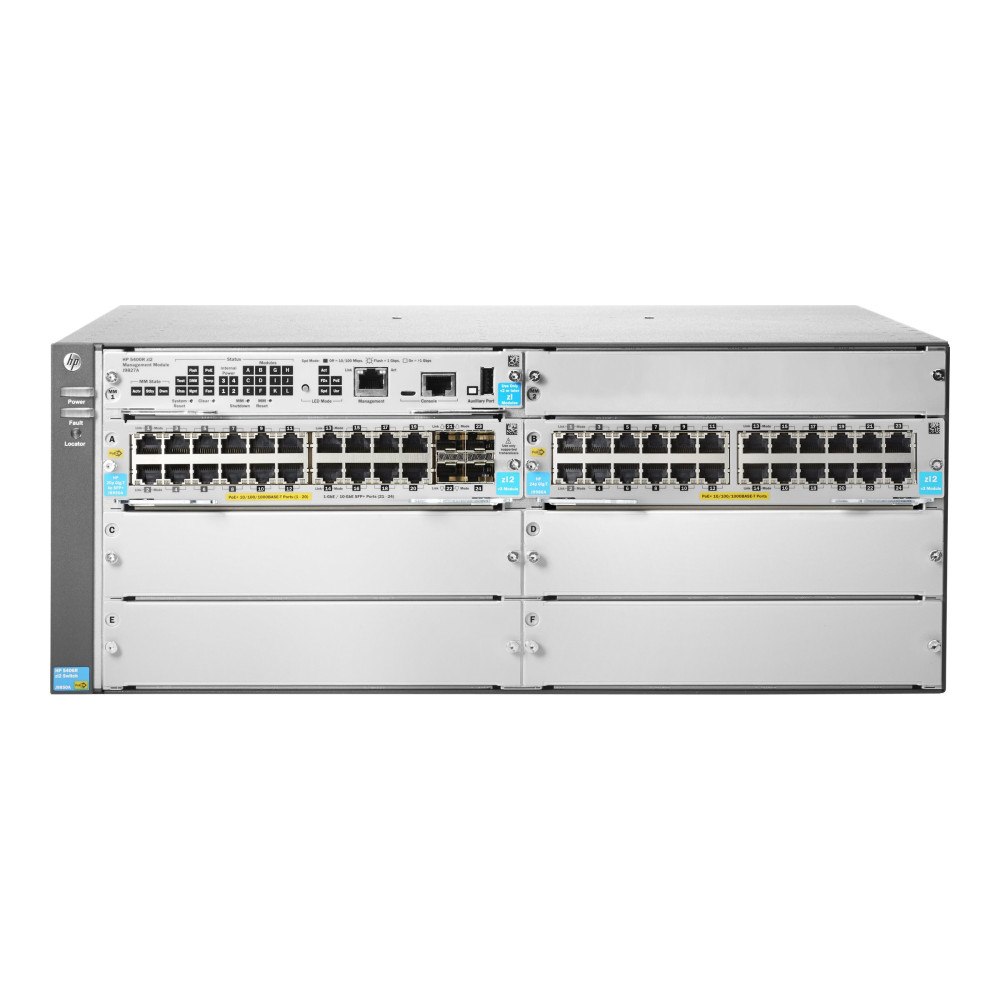 Hewlett Packard Enterprise HPE Aruba 5406R 44GT PoE+ / 4SFP+ (No PSU) v3 zl2 - switch - 44 portar - Administrerad - rackmonterbar