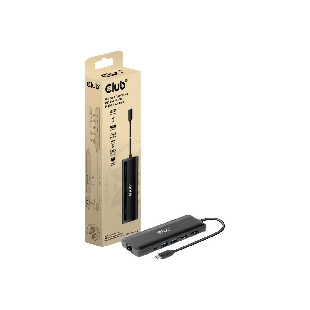 Club-3d Club 3D - dockningsstation - USB-C 3.2 Gen 1 - HDMI, DP - 1GbE