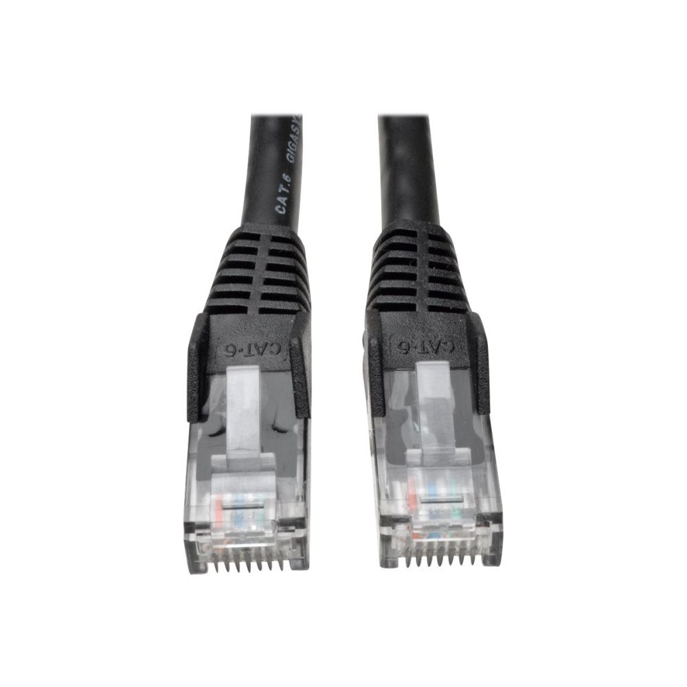 Eaton Corporation Eaton Tripp Lite Series Cat6 Gigabit Snagless Molded (UTP) Ethernet Cable (RJ45 M/M), PoE, Black, 3 ft. (0.91 m) - patch...