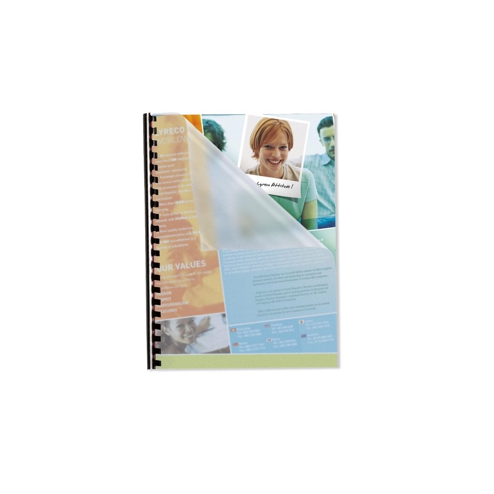 PAVO Spiralomslag, Pavo, A4, 280 µm, refleksfri, klar, plast, pak...