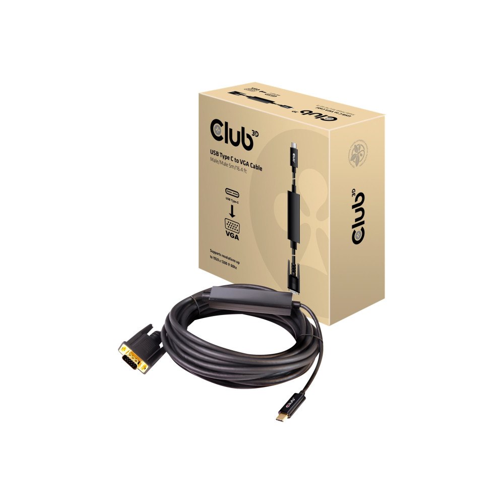 Club-3d Club 3D adapterkabel - VGA / USB - 5 m