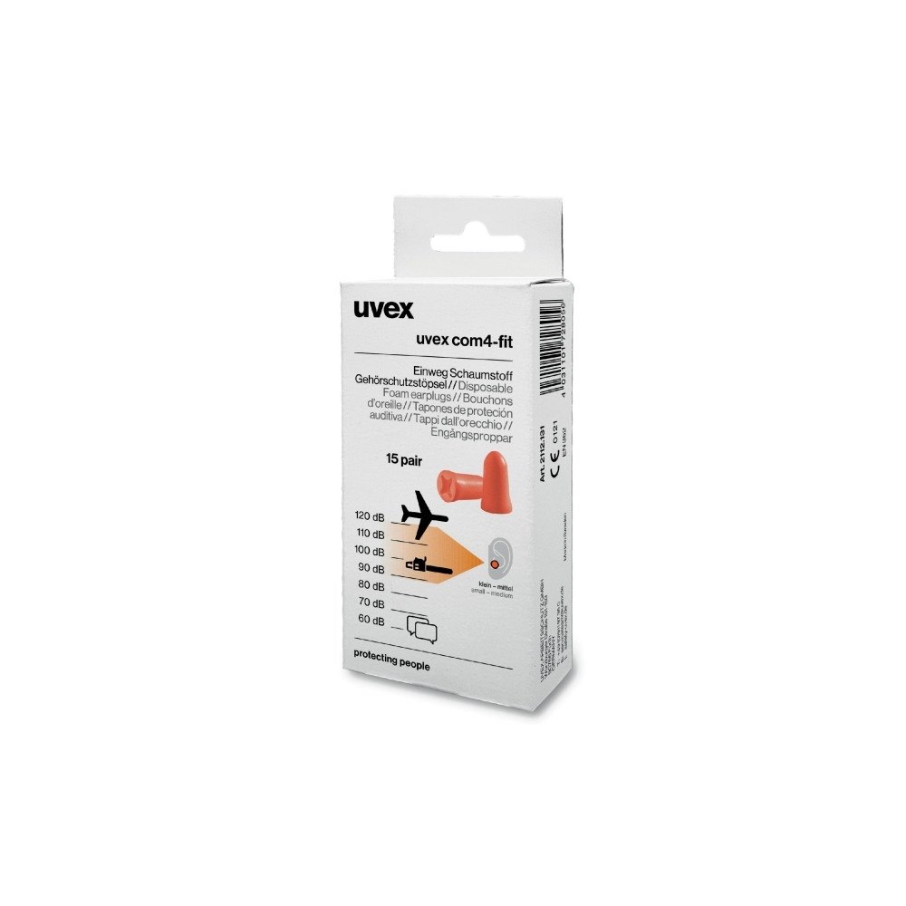 Uvex Uvex 2112131, Återanvändbara öronproppar, I öra, Orange, Trå...