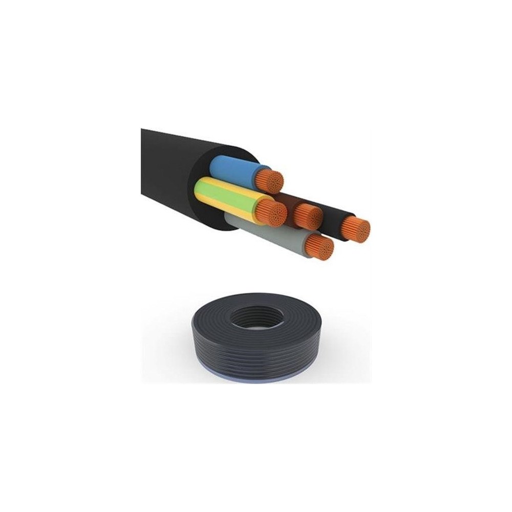 fix-pro Gummikabel 5G16 mm² H07RN-F sort 450/750V ring med 15 meter,...