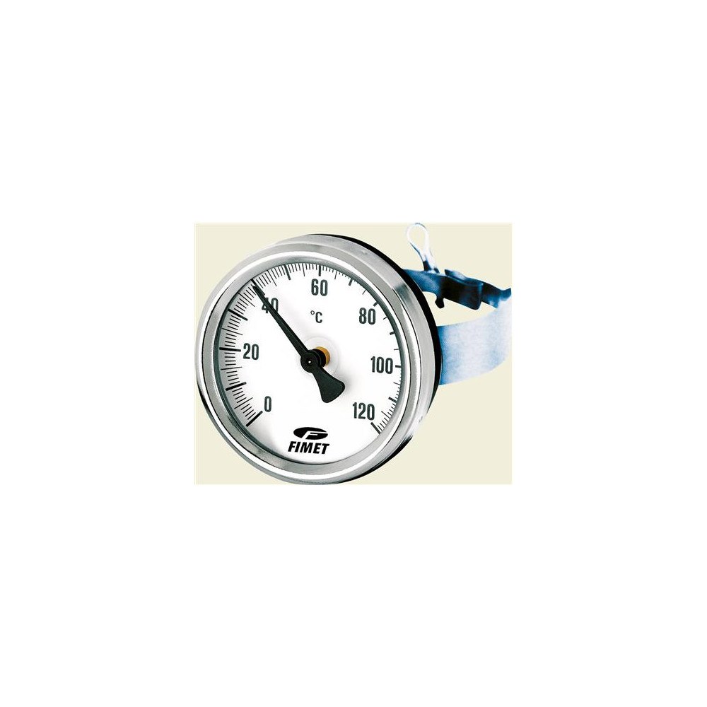 Watts Industries Nordic AB PÅSPÆNDINGS TERMOMETER TCF-63 0-120GRC Ø66mm hus. Til rør st...
