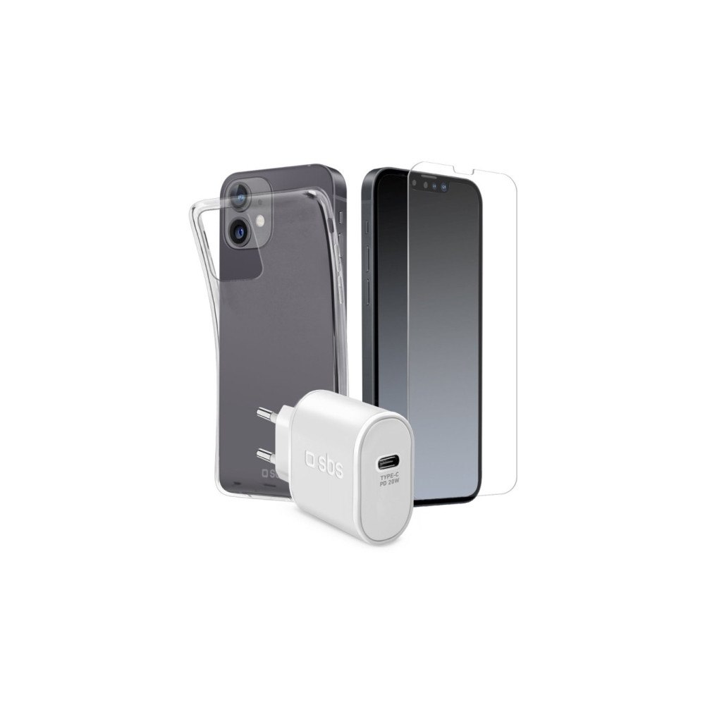 SBS SBS oplader, cover og beskyttelsesglas-kit til iPhone 14 / 1...