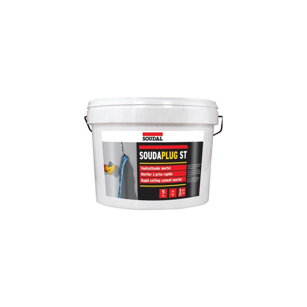SOUDAL Soudaplug snabbhärdande murbruk 5 kg. Snabbhärdande cement f...