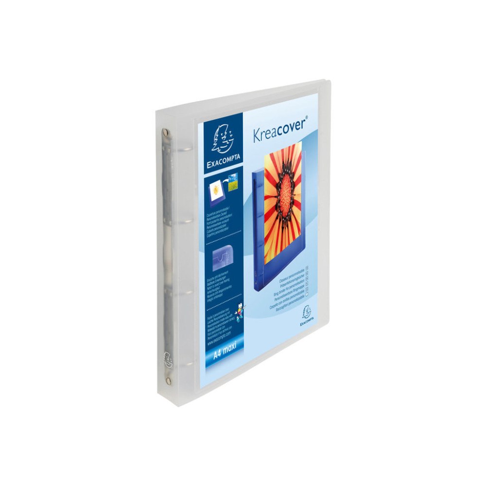 EXACOMPTA Exacompta Kreacover Chromaline - ringpärm - för A4 Maxi - kapacitet: 225 ark - genomsklinlig vit