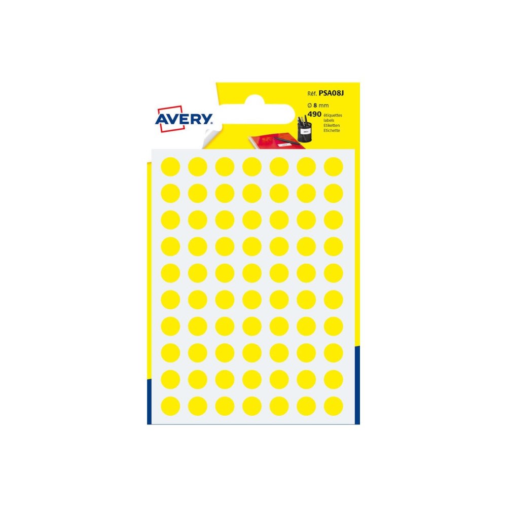 AVERY Avery - självhäftande färgkodad etikett - gul (paket om 490)