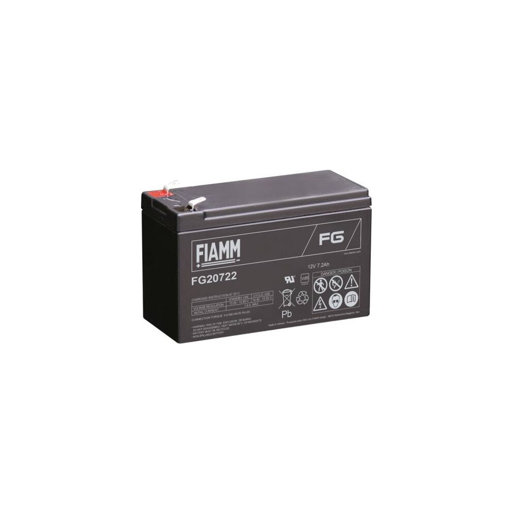 ACTEC A/S Fiamm Blybatteri 12v/7,2Ah. Til alarm og backup med spadesko...