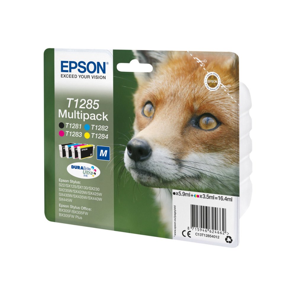 EPSON Epson T1285 Multipack - 4-pack - svart, gul, cyan, magenta - original - bläckpatron (alternativ för: Epson T1285)