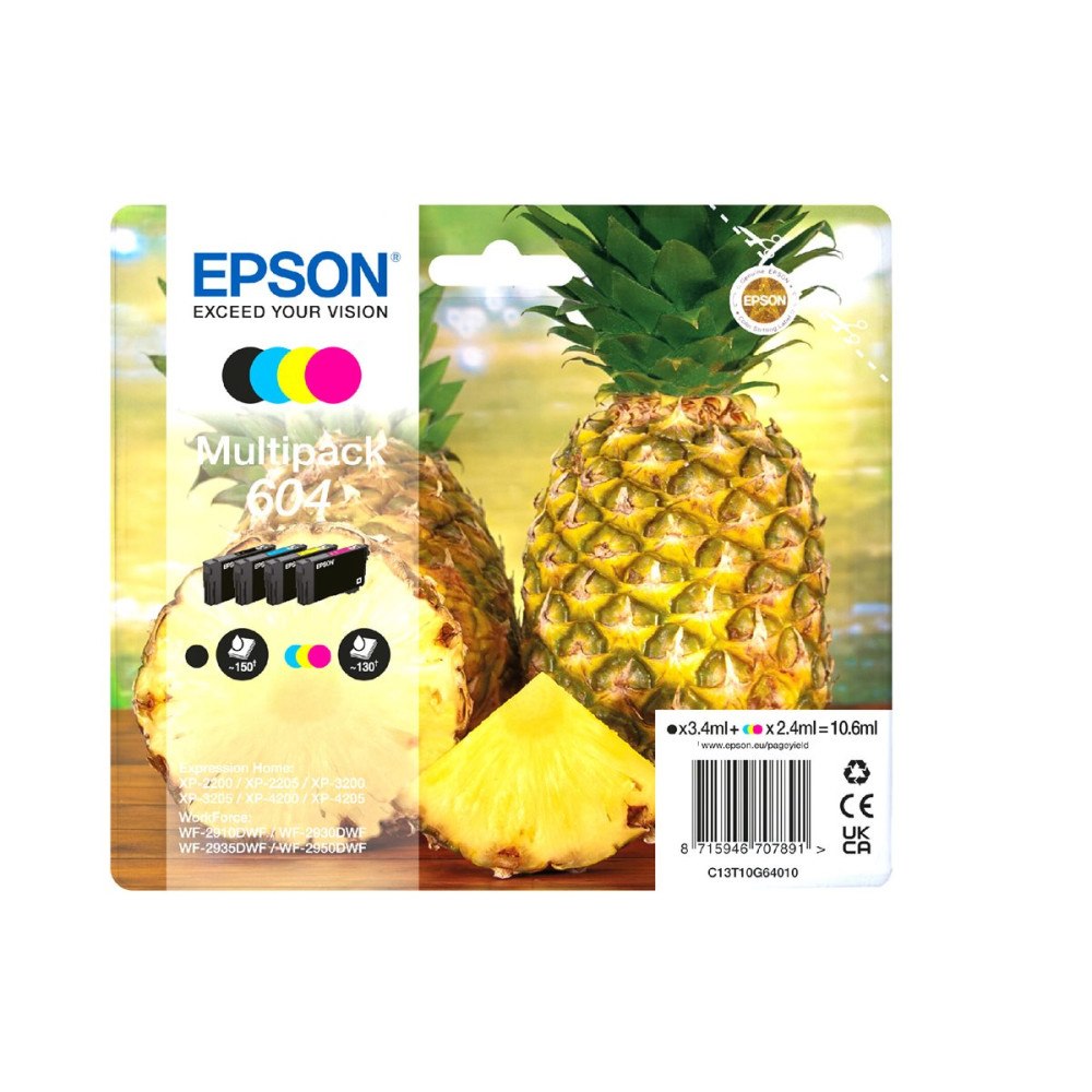 EPSON Epson 604 Multipack - 4-pack - svart, gul, cyan, magenta - original - bläckpatron