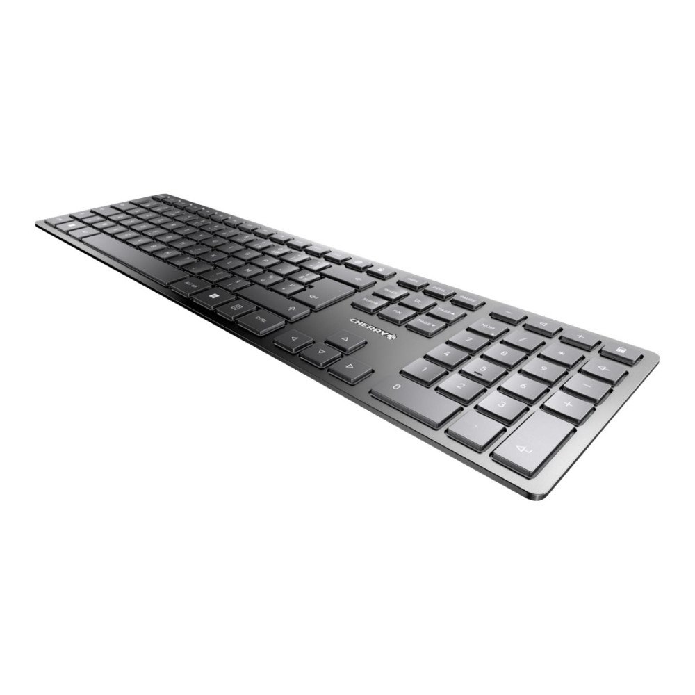 CHERRY CHERRY KW 9100 SLIM - tangentbord - fransk - svart, silver Inmatningsenhet
