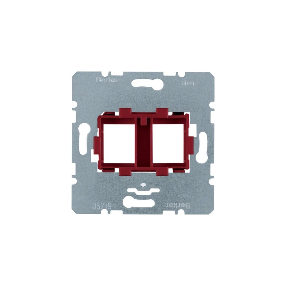 Berker BERKER Monteringsplade med rød holder for dobbelt modular ja...