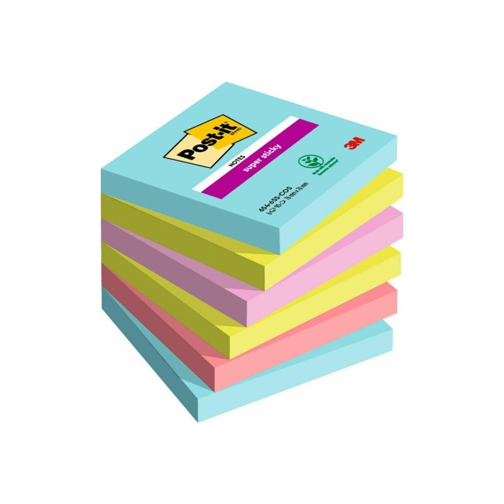 Post-it Post-it® Super Sticky Notes Cosmic, 76mm x 76mm, 90 blad, 6...