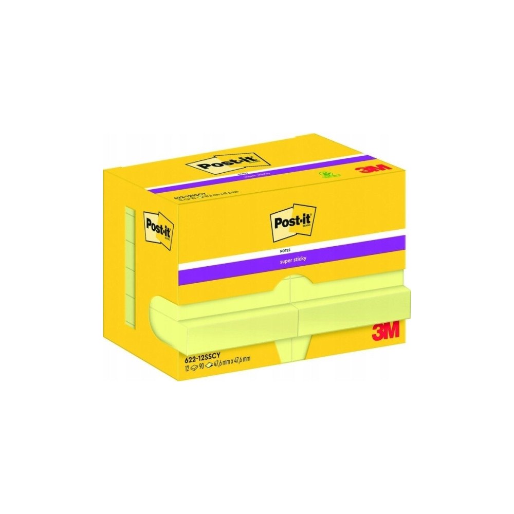 Post-it Post-it® Super Sticky Notes Canary Yellow, gul, 12 blokke, 4...