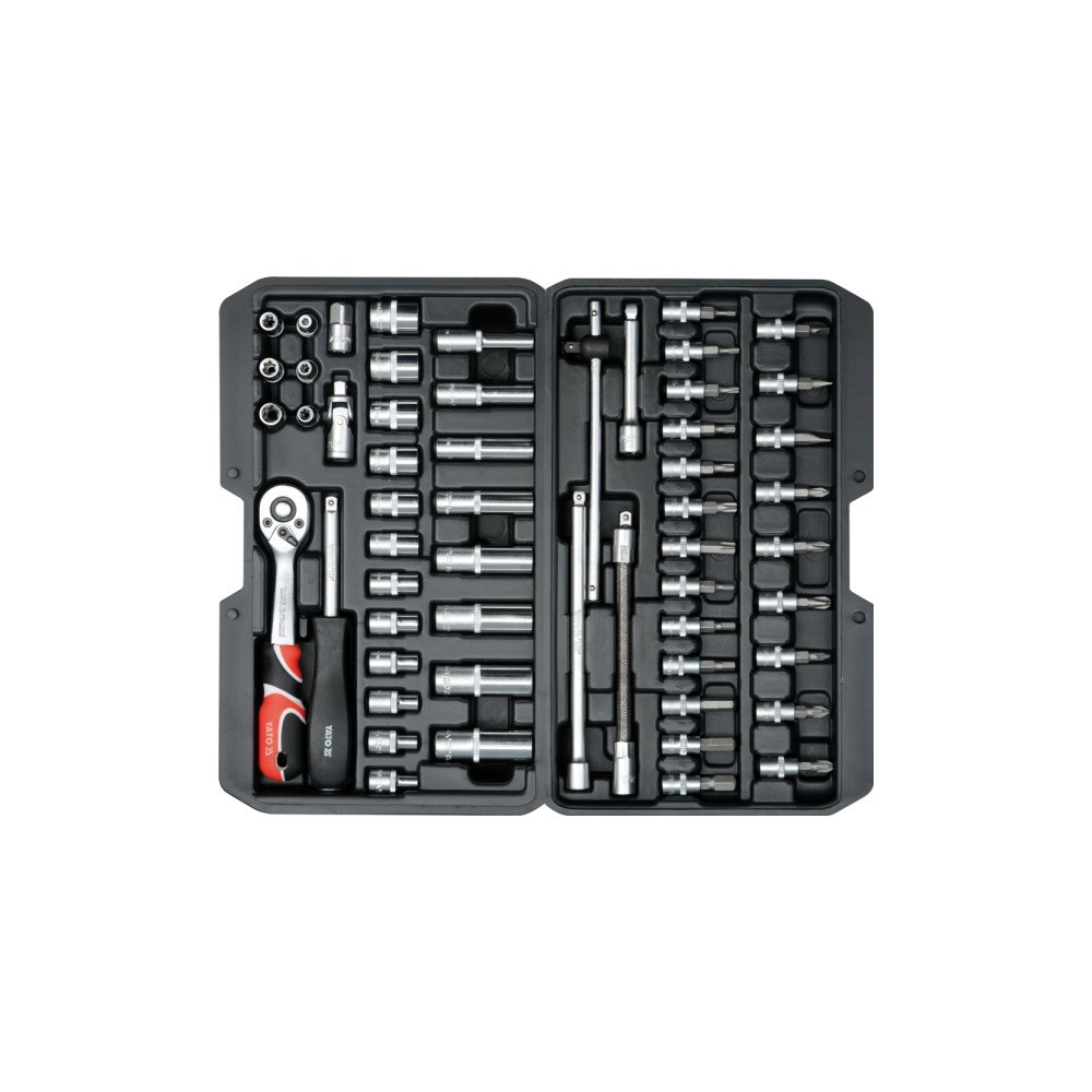 YATO Yato YT-14501, Topnyckelsats, 56 st, Krom, Krom-vanadium-stå...