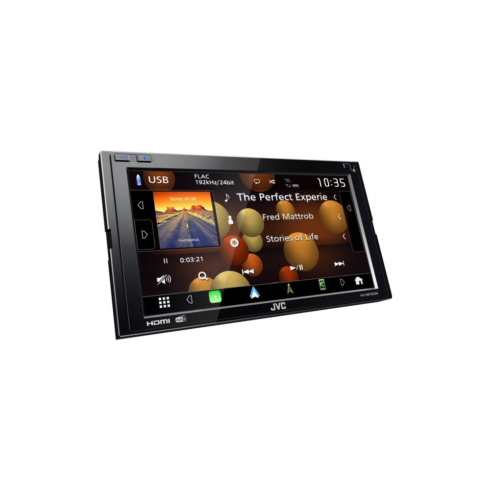 JVC JVC KW-M875DBW, Svart, 2 DIN, 180 W, 3.0 kanaler, 64 W, 20