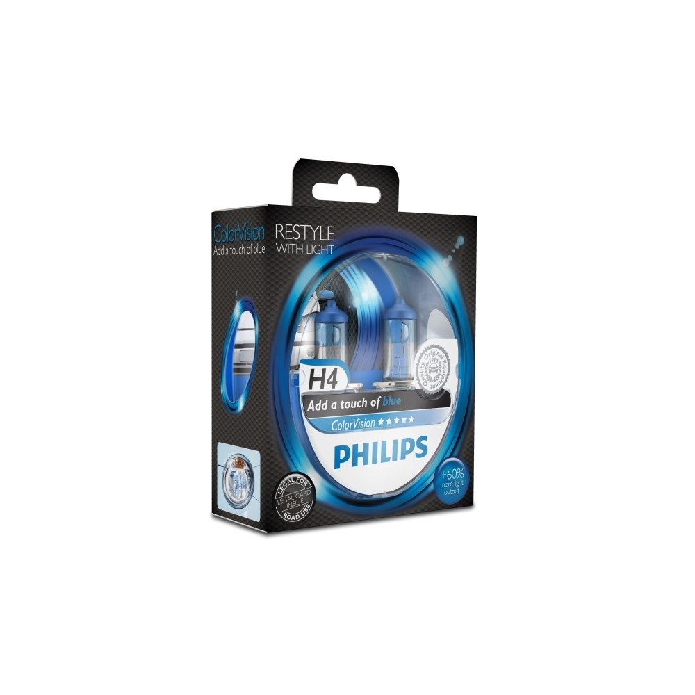 Philips Philips ColorVision Typ av lampa: H4, blå strålkastarlampa f...